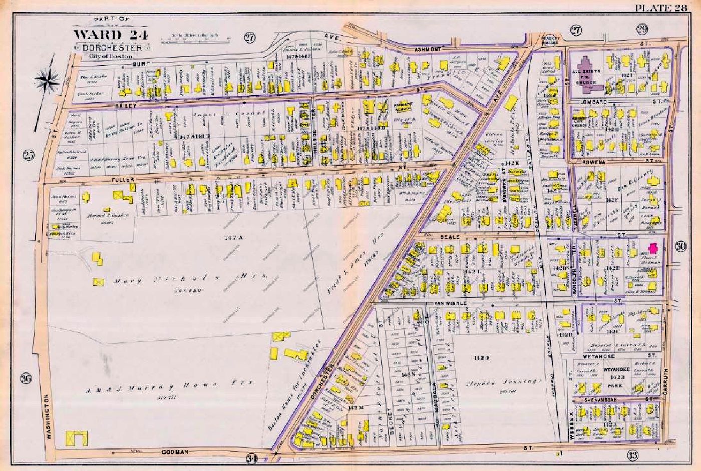 Dorchester 1910 map - Ashmont South