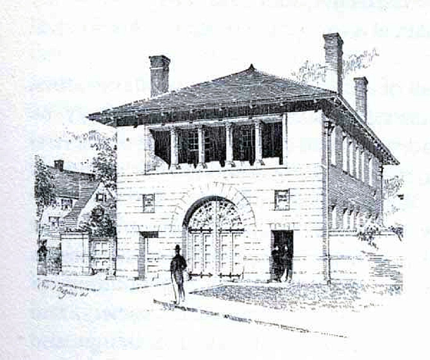  1894 sketch by Charles Maginnis of the Ashmont Fire House,